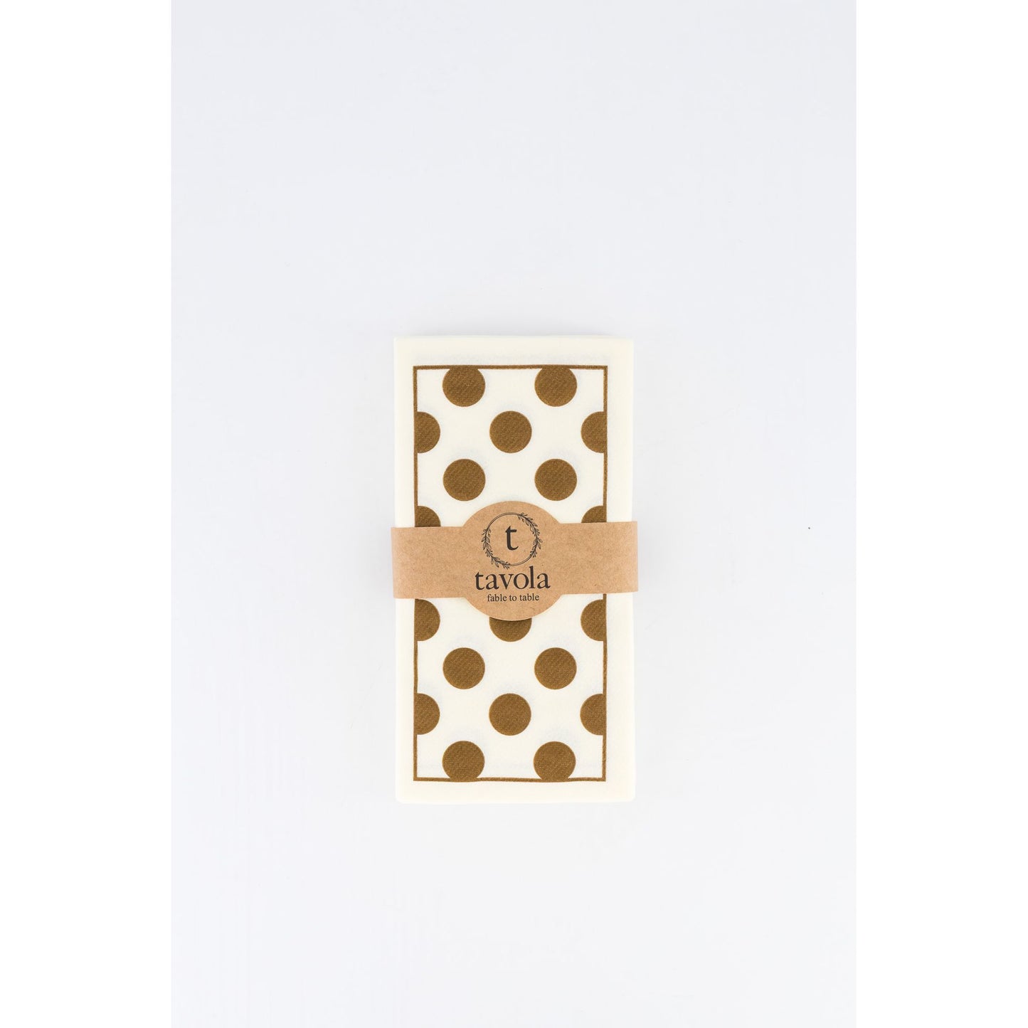 Cream and Brown Polka Dot Slim Serviettes