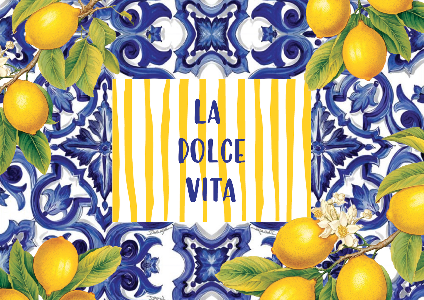 Blue La Dolce Vita Paper Placemats
