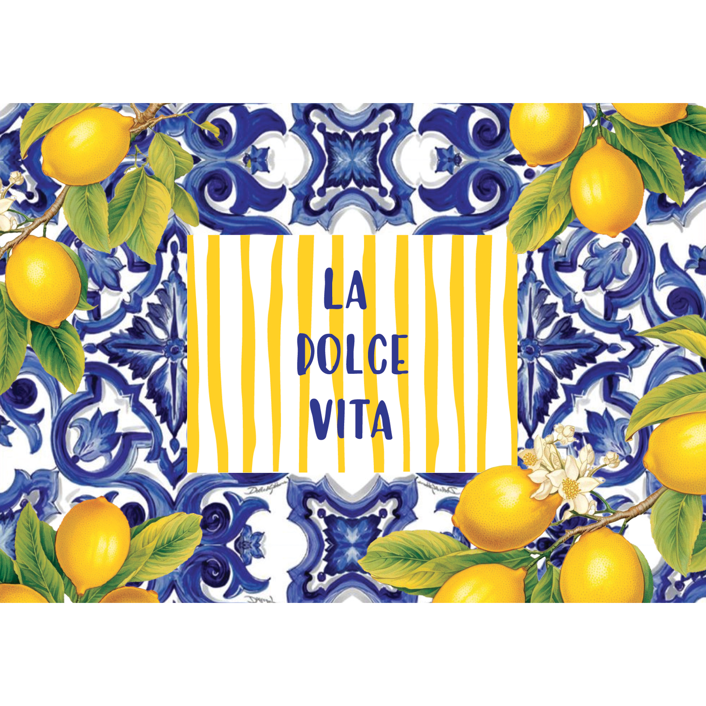 Blue La Dolce Vita Paper Placemats