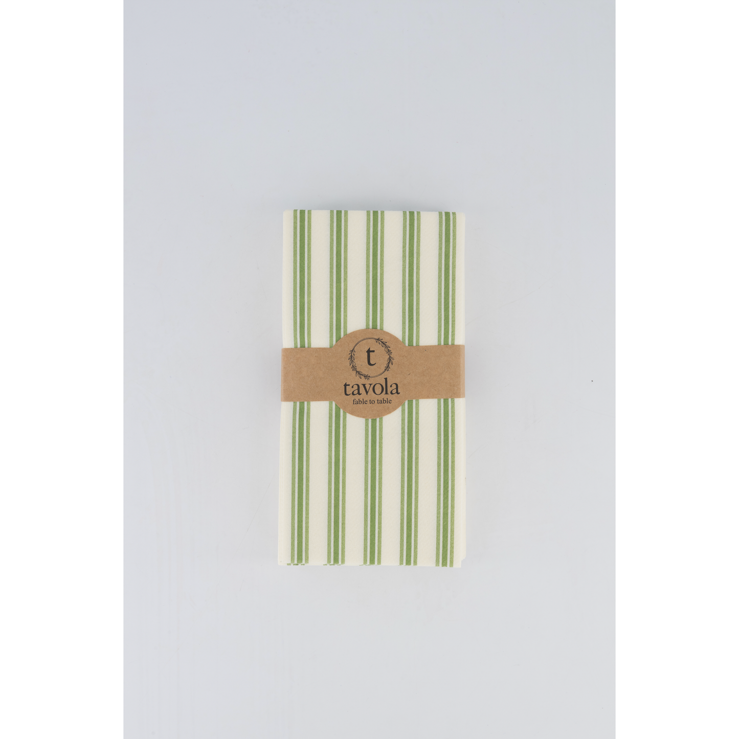 Cream & Green Thin Stripe Servittes