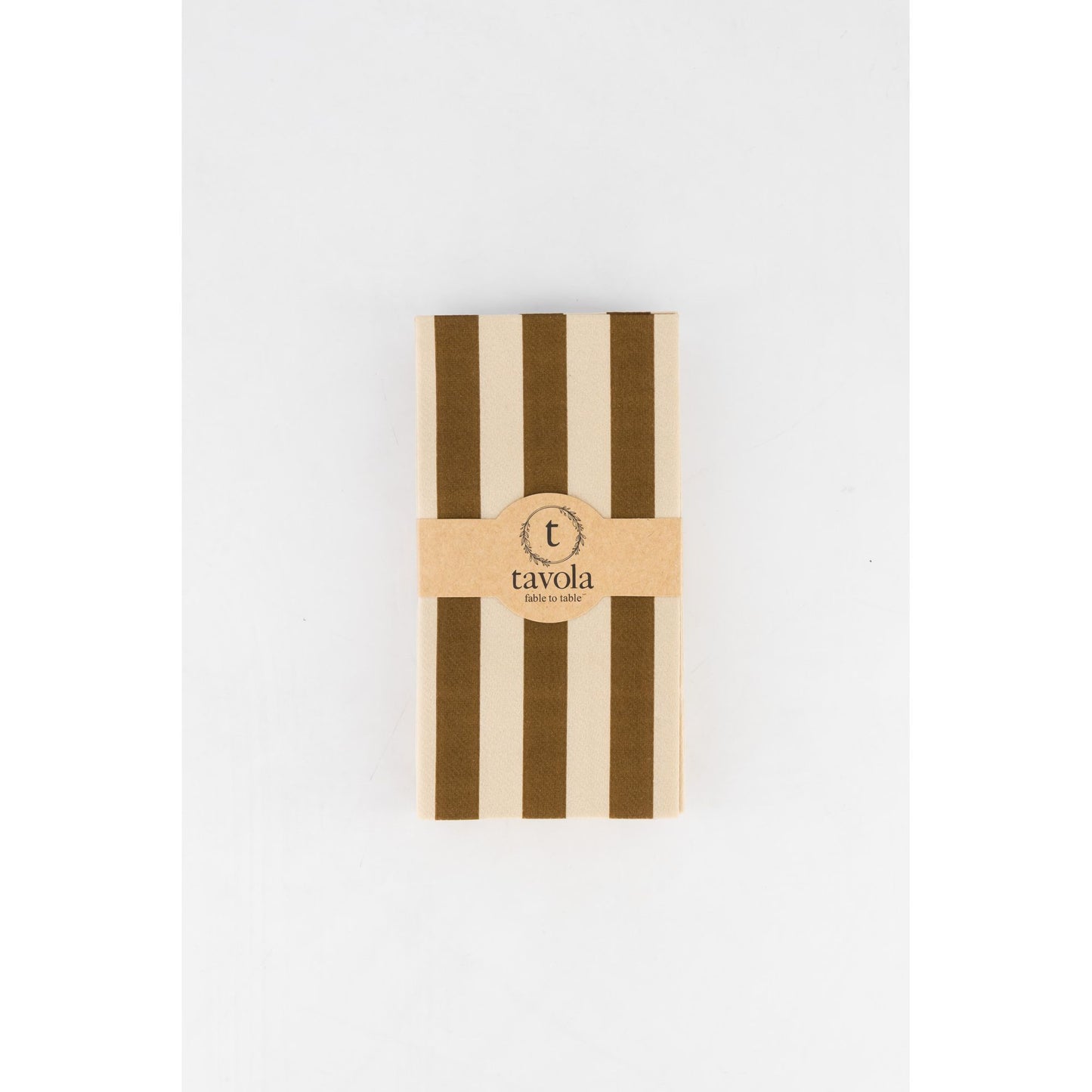 Pebble & Brown Stripe Serviettes