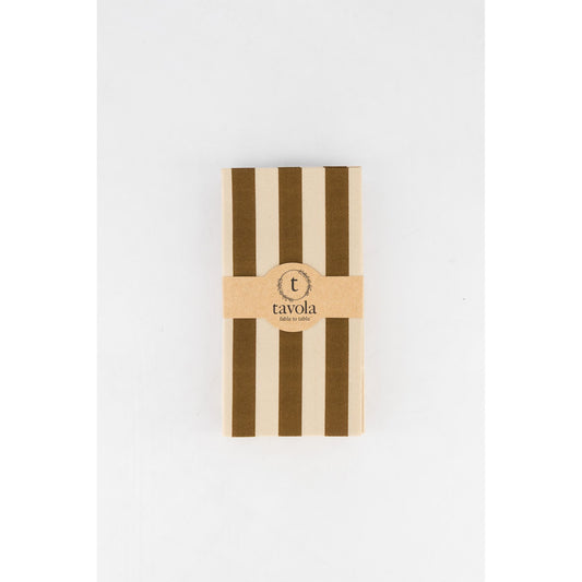 Pebble & Brown Stripe Serviettes