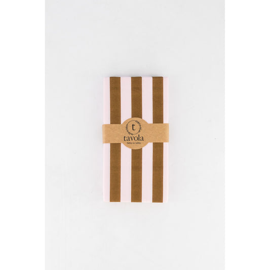 Pink & Brown Stripe Serviettes