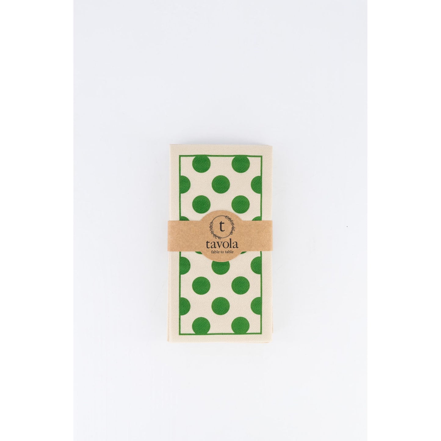 Pebble & Green Polka Slim Serviettes