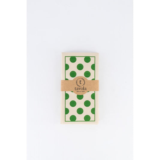 Pebble & Green Polka Slim Serviettes