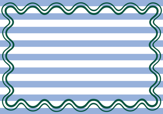 Blue Wave Stripe Paper Placemats