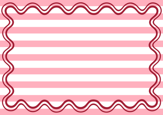 Red Wave Stripe Paper Placemats