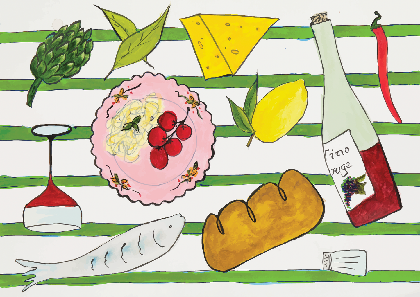 Green Festive Paper Placemats - wholesale