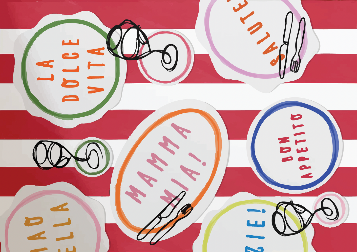 Matt Red Mama Mia Paper Placemats - wholesale