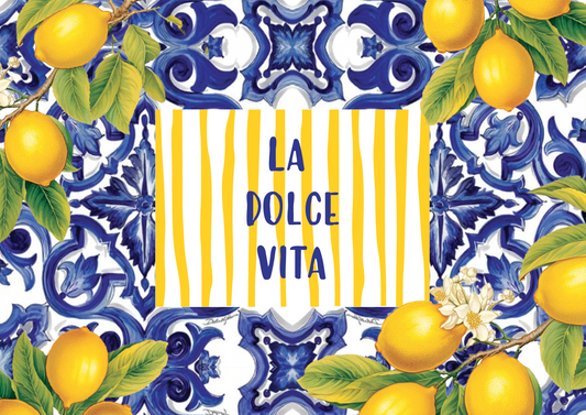 Blue La Dolce Vita Paper Placemats