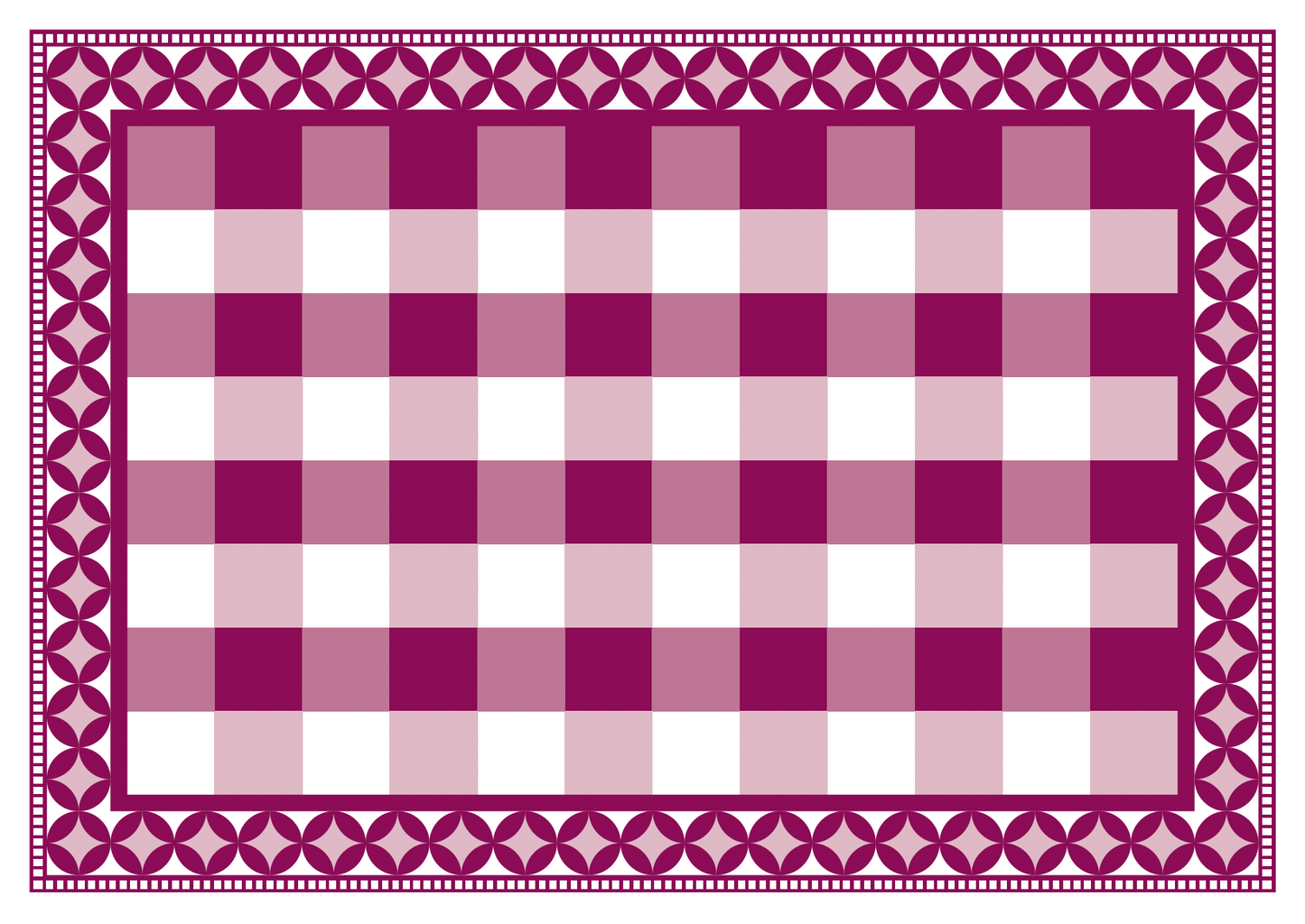 Magenta Gingham Paper Placemats