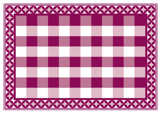 Magenta Gingham Paper Placemats - wholesale