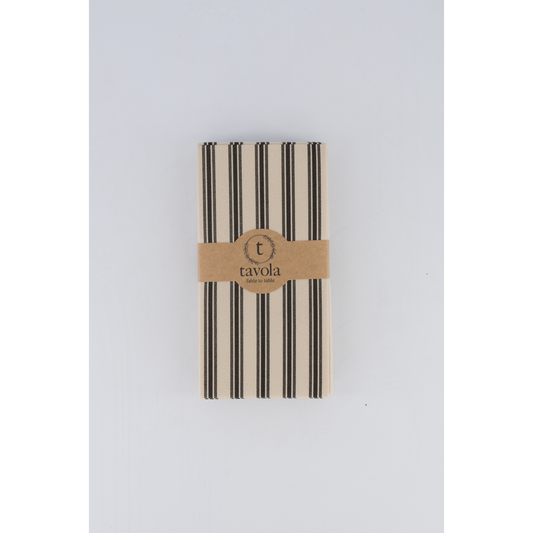 Pebble & Black Thin Stripe Servittes