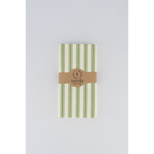 Cream & Green Thin Stripe Servittes